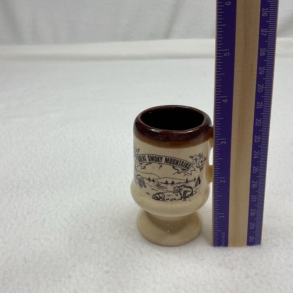 3.25 Inch Miniature Great Smokey Mountains Souvenir Mug With Imperfections - Picture 7 of 16